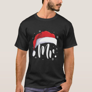 Mr and Mrs Claus Couples Matching Christmas Pajama T-Shirt