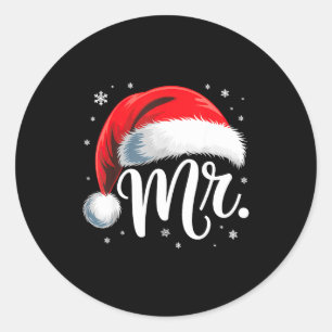 Mr And Mrs Claus Couples Matching  Classic Round Sticker