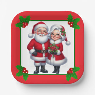 Mr. And Mrs. Claus Paper Plate