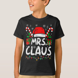 Mr And Mrs Claus Santa Hat Couples Family Christma T-Shirt