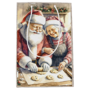 Mr and Mrs Clause Cute Christmas Medium Gift Bag