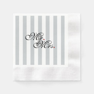 Mr. and Mrs. Click to Customise Colour Stripes Napkin