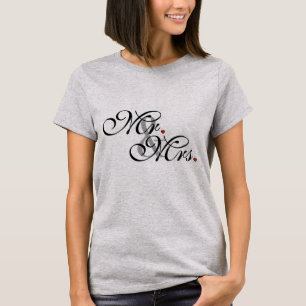 Mr. and Mrs. Click to Customise Colour Stripes T-Shirt