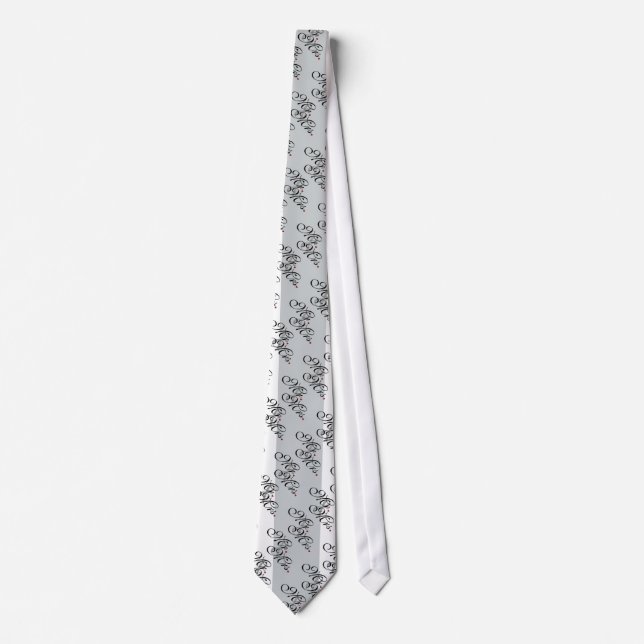 Mr. and Mrs. Click to Customise Colour Stripes Tie (Front)