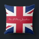 Mr and Mrs Custom Name Red White Blue UK Flag<br><div class="desc">Mr and Mrs Custom Name Union Jack British Flag. Great for a patriotic decor,  wedding,  anniversary,  birthdays and expats. Beautiful English red,  white and blue. The flag of the historical Union of Jacob.</div>