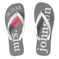 Mr. and Mrs. Custom Text Honeymoon with Heart