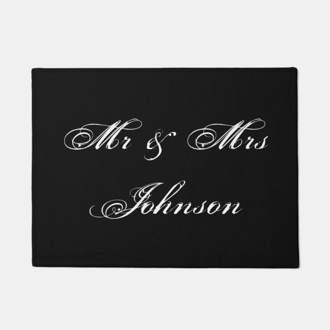 Mr and Mrs door mat for newly weds wedding couple (Front)