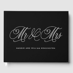 Mr and Mrs EDITABLE COLOR Wedding Guest Book