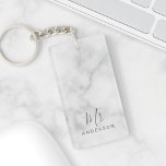 Mr and Mrs | Elegant Marble Modern Script Wedding Key Ring<br><div class="desc">"Mr and Mrs" Elegant White Marble Modern Script Personalised Couple Gift

Perfect as wedding gifts for newlywed,  wedding anniversary gifts,  Valentine's day gifts and gift for any occasions.</div>