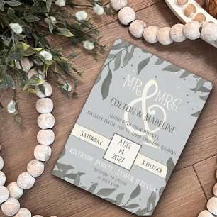 Mr. and Mrs. Elegant Modern Inspirivity Wedding  Invitation