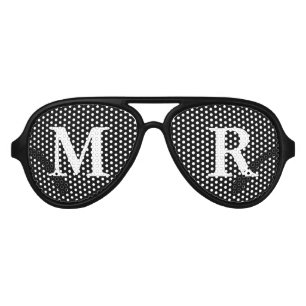 Mr and Mrs   elegant modern matching couple Aviator Sunglasses