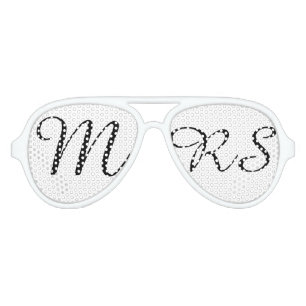 Mr and Mrs   elegant modern matching couple Aviator Sunglasses