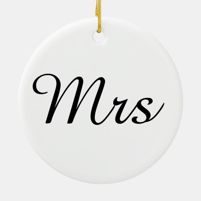 Mr and Mrs | elegant modern matching couple Ceramic Tree Decoration (Back)