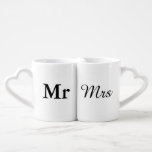 Mr and Mrs | elegant modern matching couple Coffee Mug Set<br><div class="desc">"Mr and Mrs" Matching couple gift with elegant modern black and white design. Perfect for • Lovers/Couple • Newlywed • Wedding anniversary • Valentine's day Click on the customise it button to personalise the design by choosing the background colour you like and even add your own text. Matching items are...</div>