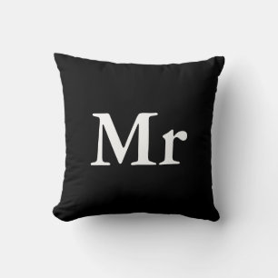 Mr and Mrs   elegant modern matching couple Cushion
