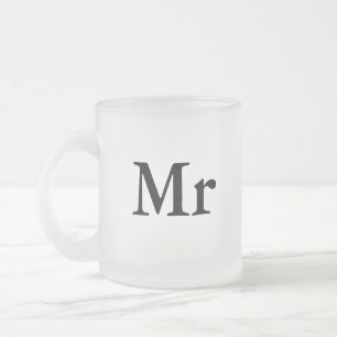 Mr and Mrs   elegant modern matching couple Frosted Glass Coffee Mug