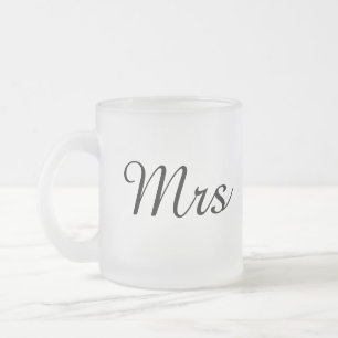 Mr and Mrs   elegant modern matching couple Frosted Glass Coffee Mug