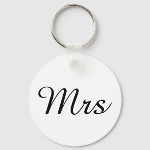 Mr and Mrs elegant modern matching couple Key Ring