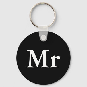 Mr and Mrs   elegant modern matching couple Key Ring