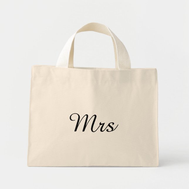 Mr and Mrs | elegant modern matching couple Mini Tote Bag (Front)