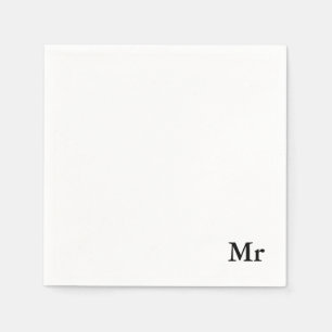 Mr and Mrs   elegant modern matching couple Napkin