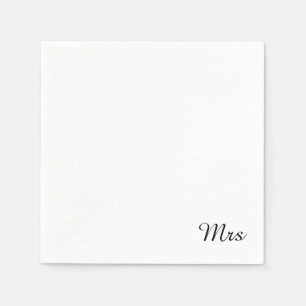 Mr and Mrs elegant modern matching couple Napkin