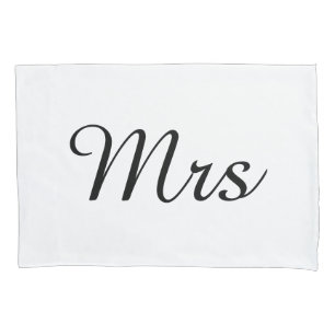 Mr and Mrs   elegant modern matching couple Pillowcase
