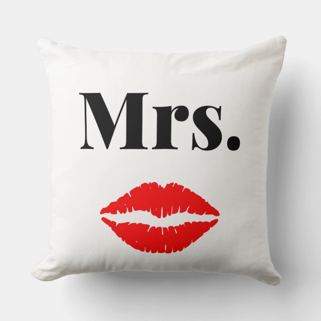 Mr and Mrs | elegant modern matching couple Throw  Cushion (Front)