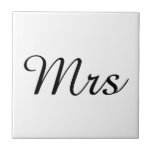 Mr and Mrs | elegant modern matching couple Tile<br><div class="desc">"Mr and Mrs" Matching couple gift with elegant modern black and white design. Perfect for • Lovers/Couple • Newlywed • Wedding anniversary • Valentine's day Click on the customise it button to personalise the design by choosing the background colour you like and even add your own text. Matching items are...</div>