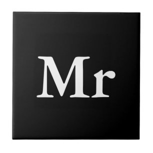 Mr and Mrs   elegant modern matching couple Tile