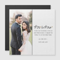 Mr and Mrs Elegant Photo Wedding Thank You Card