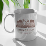 Mr and Mrs Elegant Rose Gold Bride Wedding Gifts Coffee Mug<br><div class="desc">Celebrate love with our 'Mr and Mrs Elegant Rose Gold Bride Wedding Gifts Coffee Mug'! This charming coffee mug is the ideal gift for newlyweds, featuring a pristine white background adorned with a timeless 'Mr and Mrs' logo in elegant rose gold. Personalise it with the family name and wedding date...</div>