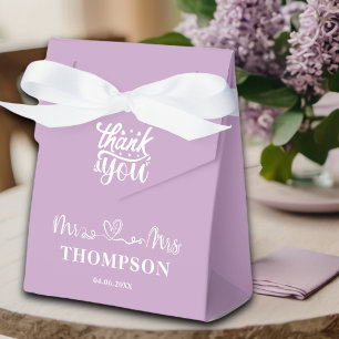 Mr and Mrs Elegant Simple Lilac Purple Favour Box