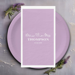 Mr and Mrs Elegant Simple   Lilac Purple Napkin