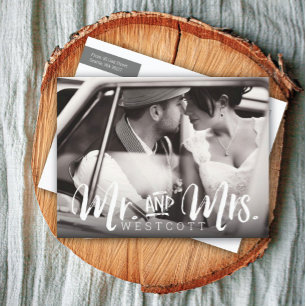 Mr. and Mrs. Eloped Wedding Photo Announcement Postcard