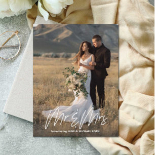 Mr and Mrs Elopement Announcement Postcard