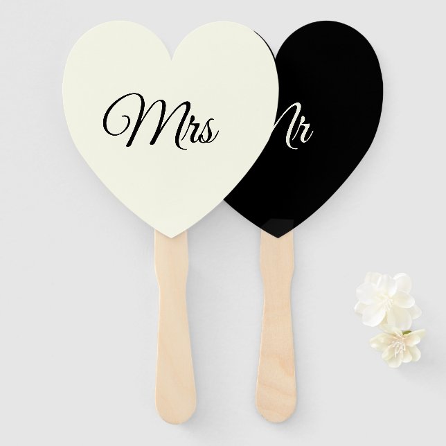 Mr and Mrs fans/paddles Hand Fan (Front and Back)