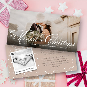 Mr And Mrs First Married Christmas Photo Wedding Holiday Card