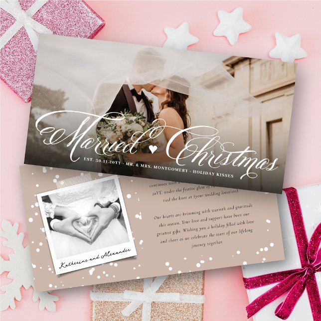 Mr And Mrs First Married Christmas Photo Wedding Holiday Card (Creator Uploaded)