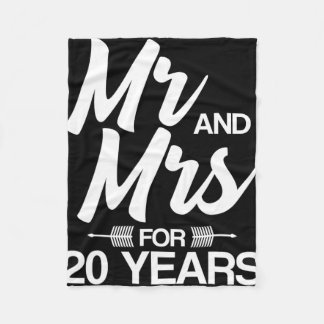 Mr. And Mrs. For 20 Years 20th Wedding Anniversary Fleece Blanket