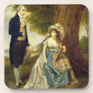Mr and Mrs Fraser, c.1785-90 (oil on canvas) Coaster