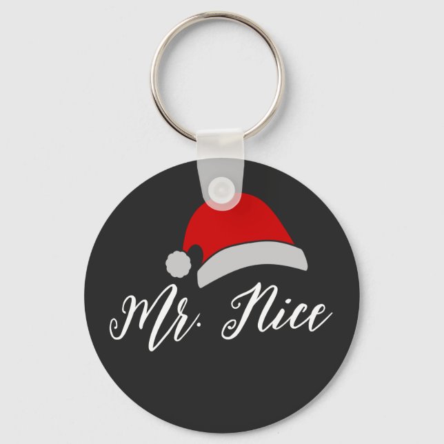 Mr and Mrs gifts Christmas, Personalised Key Ring (Front)