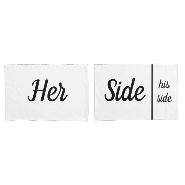 Mr and Mrs Her His Side Couple Pillowcases (Front-Set)