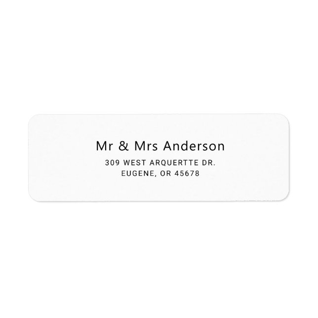Mr and Mrs Home Return Address Label (Front)