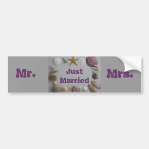Mr. and Mrs. Honeymoon Bumper Sticker