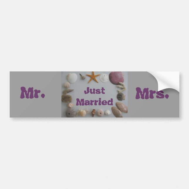 Mr. and Mrs. Honeymoon Bumper Sticker (Front)