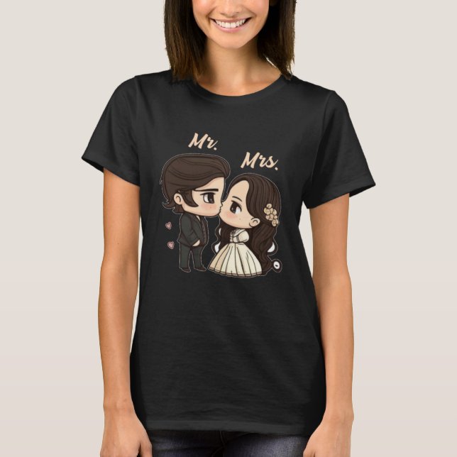 Mr and Mrs Honeymoon Couple T-Shirt (Front)
