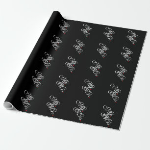 Mr. and Mrs. Husband Wife His Hers Newly Weds Wrapping Paper