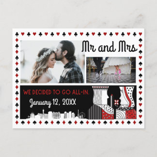 Mr and Mrs Las Vegas Elopement Announcement Postcard