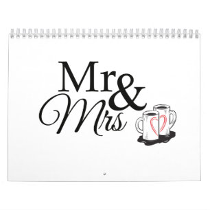 Mr. and Mrs. Love 12 Month Wall Calendar
